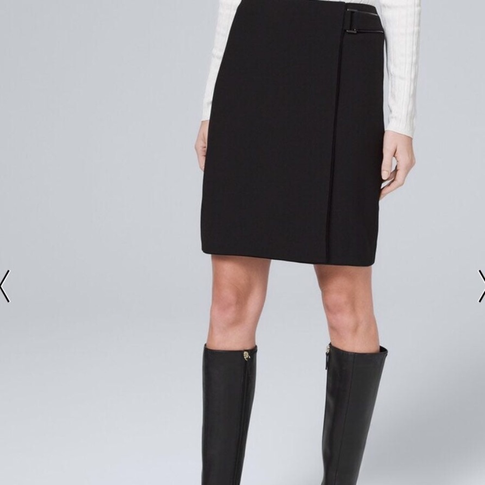 WHBM Leather Trimmed Skirt NWT 6